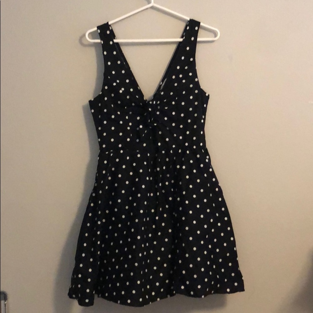 Black & White Polka Dot Dress w Circle Skirt